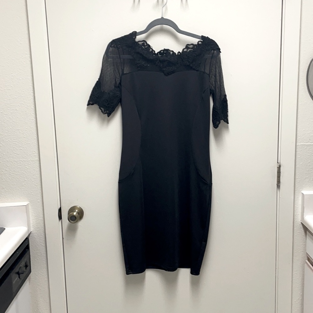 Black Lace Detail Dress